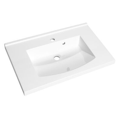 Wastafel Allibert Flex 60,2×46,2×4 cm met Kraangat Polybeton Glanzend Wit