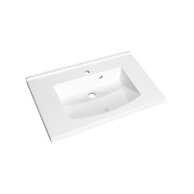 Wastafel Allibert Flex 70,2×46,2×4 cm met Kraangat Polybeton Glanzend Wit
