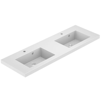 Wastafel Allibert Kole 140,2x5x46,2 cm Dubbel Glanzend Wit
