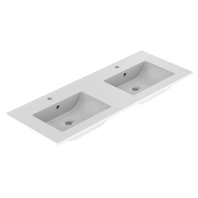 Wastafel Allibert Primo 120,5×1,8×46,2 cm Dubbel Glanzend Wit