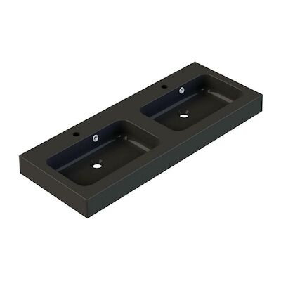 Wastafel Allibert Roke 120,5x10x46,5 cm Zwart