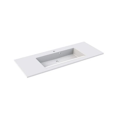 Wastafel Allibert Slide 100×46,2×2 cm met Kraangat Polybeton Glanzend Wit