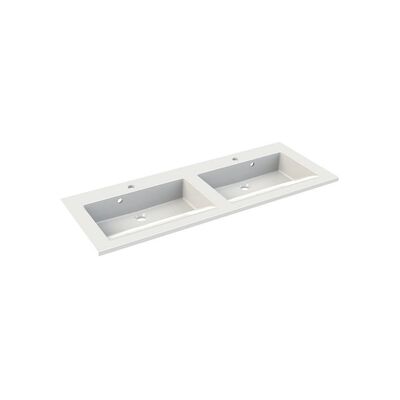 Wastafel Allibert Slide 120,2×46,2×2 cm met Kraangaten Polybeton Glanzend Wit
