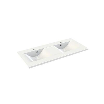Wastafel Allibert Slide 120,2×53,5×3 cm met Kraangaten Polybeton Glanzend Wit