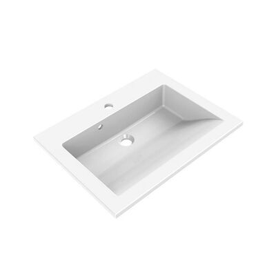 Wastafel Allibert Slide 60×46,2×2 cm met Kraangat Polybeton Glanzend Wit