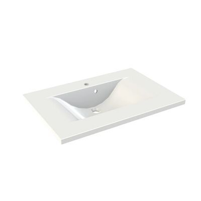 Wastafel Allibert Slide 80,2×53,5×3 cm met Kraangat Polybeton Glanzend Wit