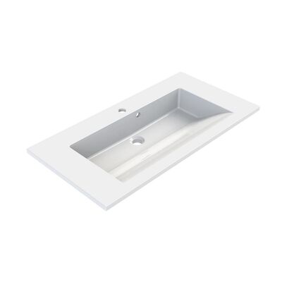 Wastafel Allibert Slide 80×46,2×2 cm met Kraangat Polybeton Glanzend Wit