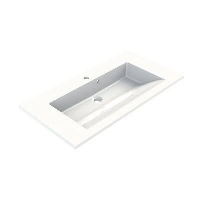 Wastafel Allibert Slide 90×46,2×2 cm met Kraangat Polybeton Glanzend Wit