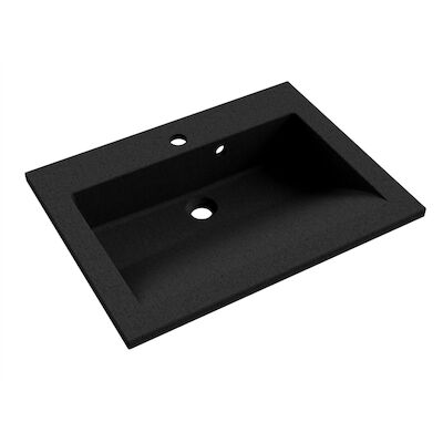 Wastafel Allibert Slide Solid Surface 60,2×46,2 cm Zwart Graniet