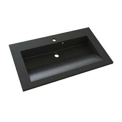 Wastafel Allibert Slide Solidsurface 80,2x2x46,2 cm Zwart