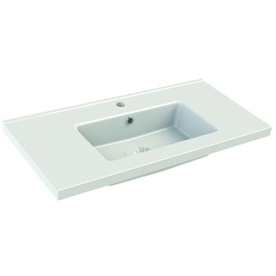 Wastafel Allibert Small Porselein 81x39x3,5 cm Wit