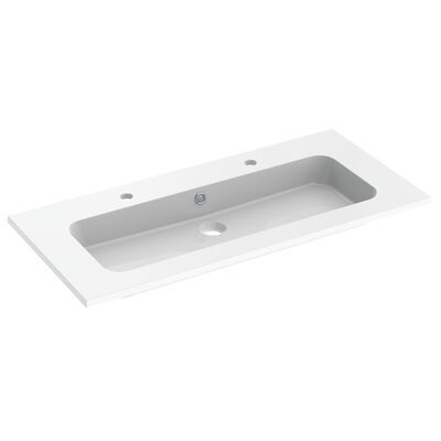 Wastafel Allibert Style 100,5×1,8×46,5 cm Met Kraangaten Polybeton Glanzend Wit