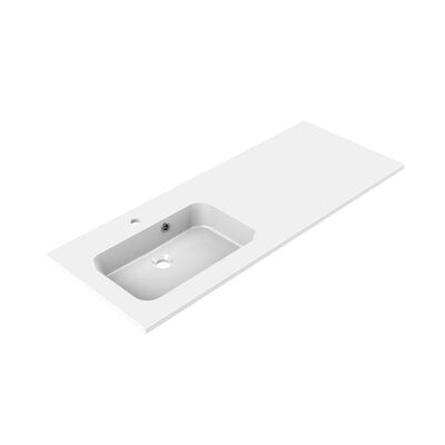 Wastafel Allibert Style 120,5×46,5×1,8 cm Polybeton Links Glanzend Wit (met kraangat en overloop)