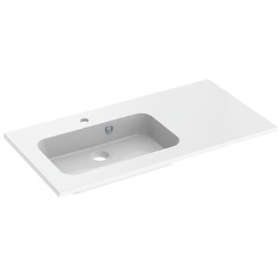 Wastafel Allibert Style 90,5×1,8×46,5 cm Met Kraangat Polybeton Glanzend Wit