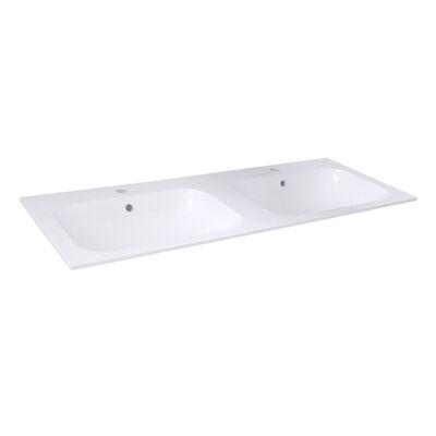 Wastafel Best Design Bora 120×47,5×1,2 cm Polybeton Hoogglans Wit (2 kraangaten)