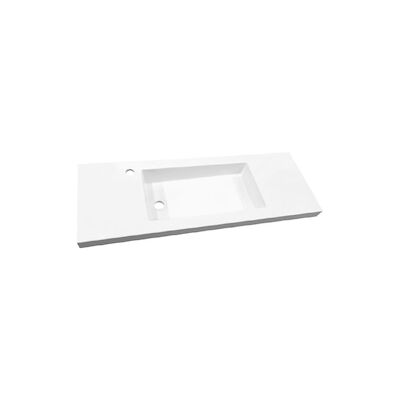 Wastafel Best Design Slim 100x35x5 cm Hoogglans Wit (met 1 kraangat)