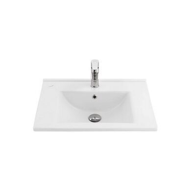 Wastafel BWS 1 Kraangat 45×60 cm Rechthoek Keramiek Wit