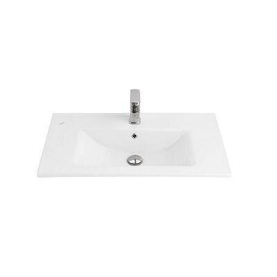Wastafel BWS 1 Kraangat 45×80 cm Rechthoek Keramiek Wit