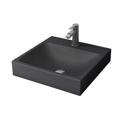 Wastafel BWS Bocchi Scala Arch 48,5x48cm Mat Antraciet Met Kraangat