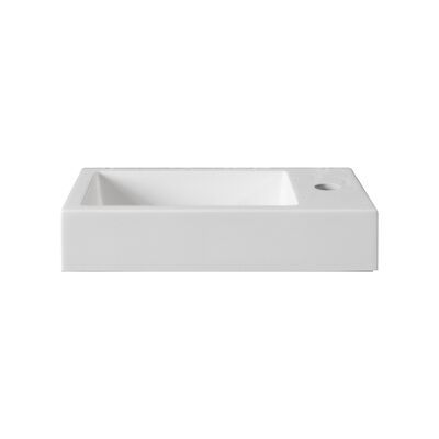 Wastafel BWS Sona Met Kraangat Links/Rechts 40×22,5 cm Glanzend Wit