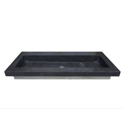 Wastafel BWS Stone 120×46 cm Zonder Kraangaten Hardsteen Zwart