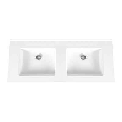 Wastafel BWS Veroni 45.5×120 cm Zonder Kraangaten Solid Surface Wit