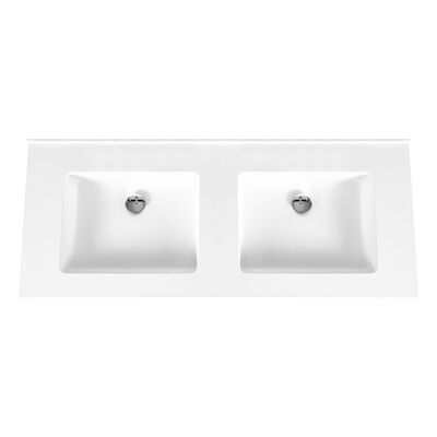 Wastafel BWS Veroni 45.5×154 cm Zonder Kraangaten Solid Surface Wit