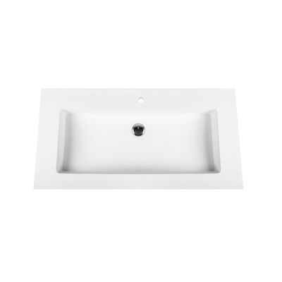 Wastafel BWS Veroni 45.5×57 cm 1 Kraangat Solid Surface Wit