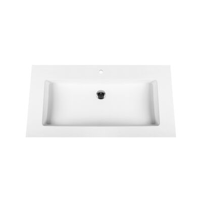 Wastafel BWS Veroni 45.5×77 cm 1 Kraangat Solid Surface Wit