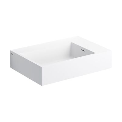 Wastafel Clou Flush 60x42x13cm Solid Surface Mat Wit (Met 5 Voorbewerkte Kraangaten)