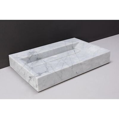 Wastafel Forzalaqua Bellezza Carrara Gepolijst 80,5×51,5×9 cm Zonder Kraangat