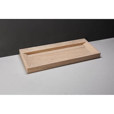 Wastafel Forzalaqua Bellezza Travertin Gezoet 100,5×51,5×9 cm 2 Kraangaten