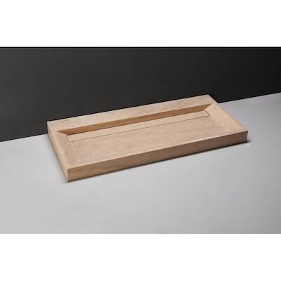 Wastafel Forzalaqua Bellezza Travertin Gezoet 120,5×51,5×9 cm Inclusief Kraangat