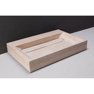 Wastafel Forzalaqua Bellezza Travertin Gezoet 80,5×51,5×9 cm 1 Kraangat