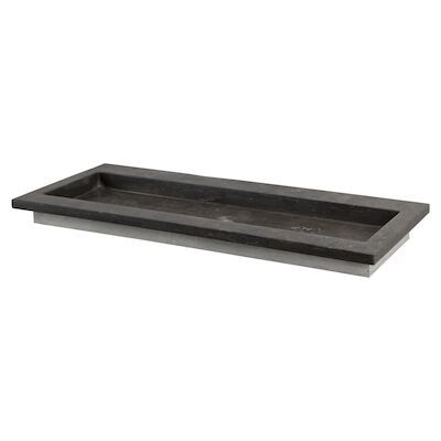 Wastafel Forzalaqua Helsinki Hardsteen Gezoet Met 2 Kraangaten 120,5×51,5×9,5 cm