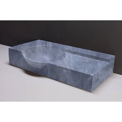 Wastafel Forzalaqua Laguna Cloudy Marmer Gezoet Met Kraangat 80x40x12/15 cm