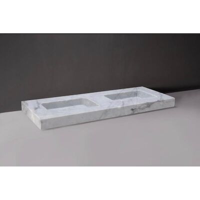 Wastafel Forzalaqua Napoli Carrara Gepolijst 160x60x9 cm 2 Kraangaten