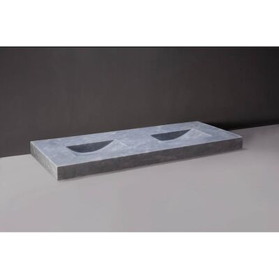 Wastafel Forzalaqua Napoli II Carrara Gepolijst 160x60x9 cm 2 Kraangaten