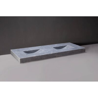 Wastafel Forzalaqua Napoli II Cloudy Marmer Gezoet 160x60x9 cm Zonder Kraangat