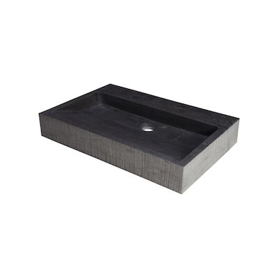 Wastafel Forzalaqua Oslo Hardsteen Gefrijnd Met Kraangat Antraciet 80,5×51,5×9 cm