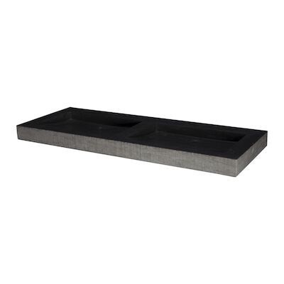 Wastafel Forzalaqua Oslo Hardsteen Gefrijnd Zonder Kraangat Antraciet 140,5×51,5×9 cm