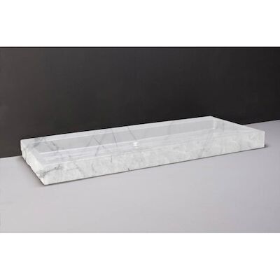 Wastafel Forzalaqua Palermo Carrara Gepolijst & Gekapt 100,5×51,5×9 cm 2 Kraangaten