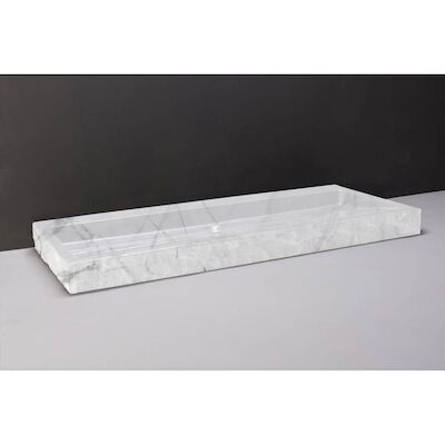 Wastafel Forzalaqua Palermo Carrara Gepolijst & Gekapt 100,5×51,5×9 cm Inclusief Kraangat