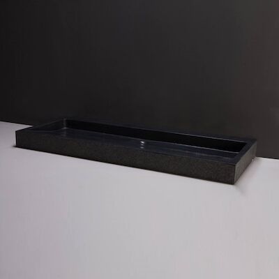 Wastafel Forzalaqua Palermo Graniet Gezoet Gebrand Met Kraangat Zwart 100,5×51,5×9 cm