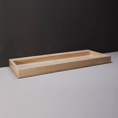 Wastafel Forzalaqua Palermo Travertin Gezoet Met Kraangat Beige 120,5×51,5×9 cm