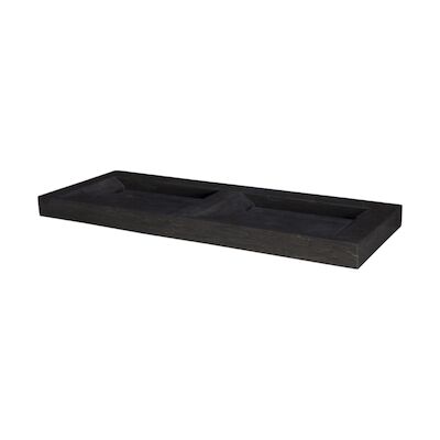 Wastafel Forzalaqua Stockholm Hardsteen Gezoet Met 2 Kraangaten 160,5×51,5×9,5 cm