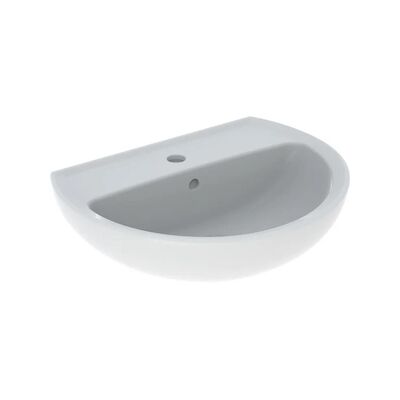 Wastafel Geberit Bastia 55×42 cm Rond met Kraangat met Overloop Glans Wit