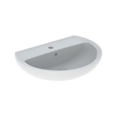 Wastafel Geberit Bastia 60×45.5 cm Rond met Kraangat met Overloop Glans Wit