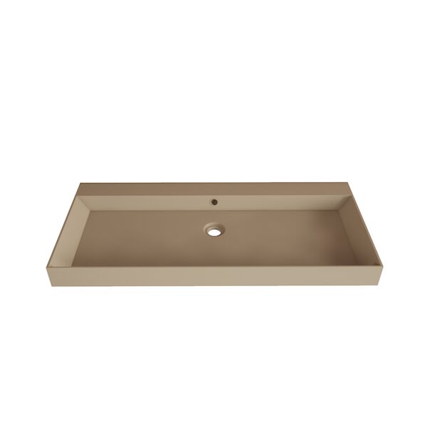 Wastafel Gliss Design Lako 100 cm 1 Kraangat Mat Cappuccino