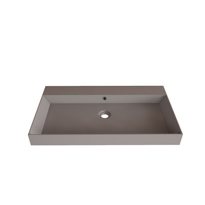 Wastafel Gliss Design Lako 80 cm Zonder Kraangat Mat Leigrijs